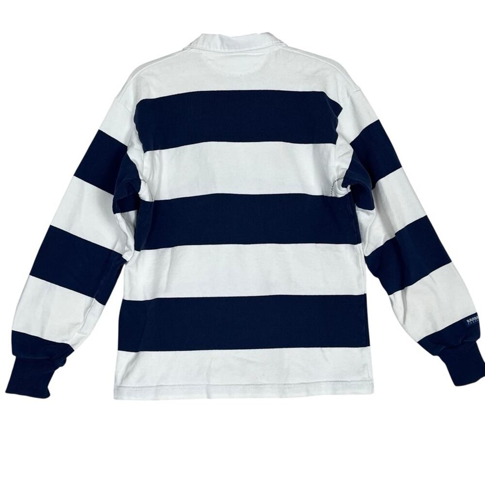 Barbarian Striped Rugby Shirt Mens Small Blue White Blokecore Varsity Co. Logo - Picture 5 of 10